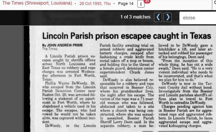 DeWoody arrest story